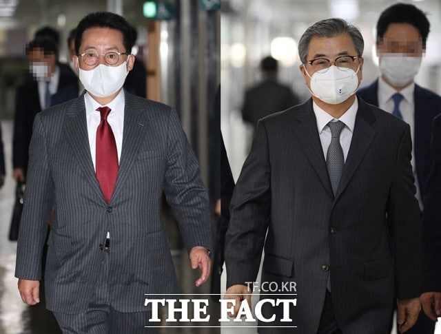 국가정보원은 지난 6일 박지원 전 국정원장과 서훈 전 국정원장을 국정원법 위반 등의 혐의로 대검찰청에 고발했다고 밝혔다. 정치권 일각에서는 국정원의 고발 시점을 두고 여러 해석이 나온다. /이선화 기자