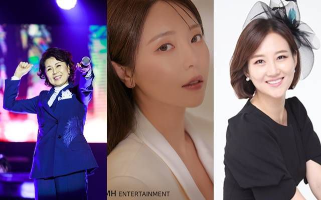 심수봉과 홍진영은 '불타는 트롯맨'을, 장윤정(왼쪽 부터)은 '미스터트롯2'를 선택했다. /MBN, IMH엔터테인먼트, TV조선 제공