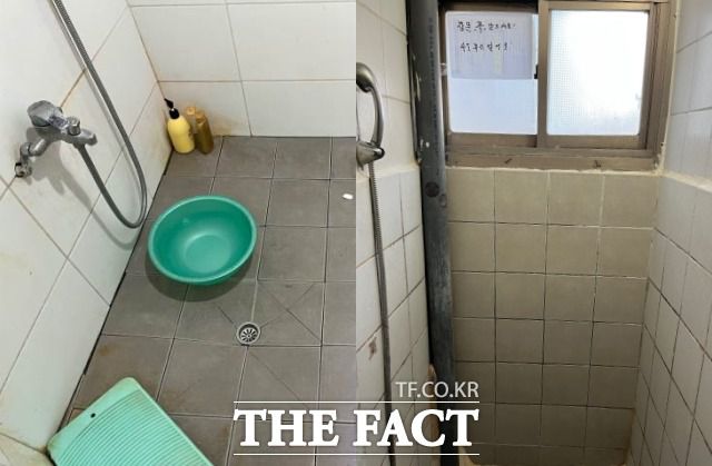 쪽방촌의 공용화장실. 이 층에 거주하는 9명 모두 이 화장실을 이용한다. /조소현 인턴기자