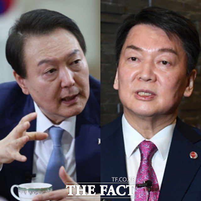 안철수 국민의힘 의원이 당 대표 선거 이후 윤석열 대통령과 불편한 관계에 놓였다. 앞서 안 의원 측은 전당대회 과정에서 대통령실 관계자들을 공수처에 고발한 바 있다. /대통령실, 남용희 기자