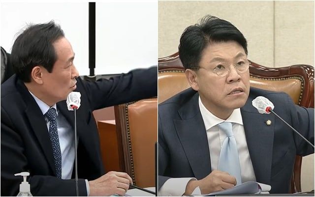 이번 주 국회 상임위원회에서 의원들의 '반말과 고성'이 주목받았다. 21일 국회 외교통일위원회, 22일 국회 행정안전위원회 전체회의에서 각각 우상호 더불어민주당 의원, 장제원 국민의힘 의원이 '버럭' 하는 모습. /국회방송 유튜브 영상 갈무리