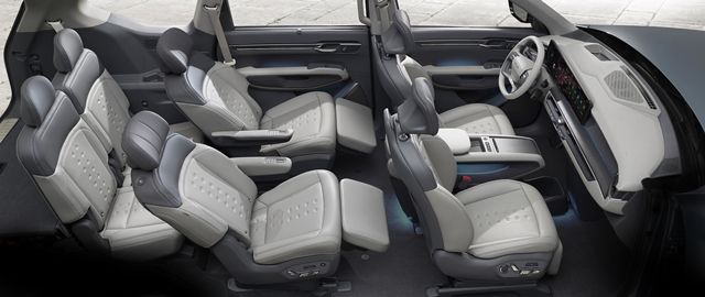 기아 EV9 기본 모델 내부(6인승 릴렉션) 모습. /기아