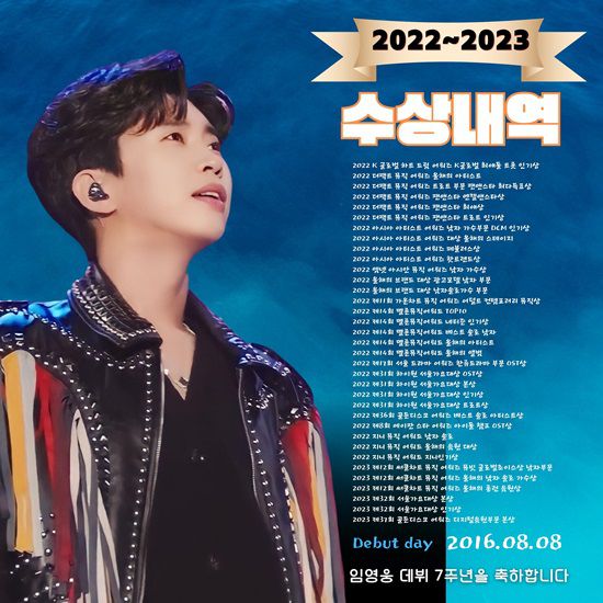 임영웅은 2020년 이후 올해까지 더팩트뮤직어워즈를 비롯해 MAMA AWARDS, 골든디스크어워즈, 멜론 뮤직 어워즈, 가온차트 뮤직 어워즈 등에서 공식적으로 76개의 상을 수상했다. /영웅시대