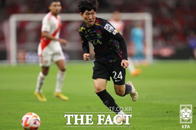 21일 태국과 2022 항저우 아시안게임 남자축구 E조 2차전 전반 15분 만에 선제골을 터뜨린 홍현석./KFA