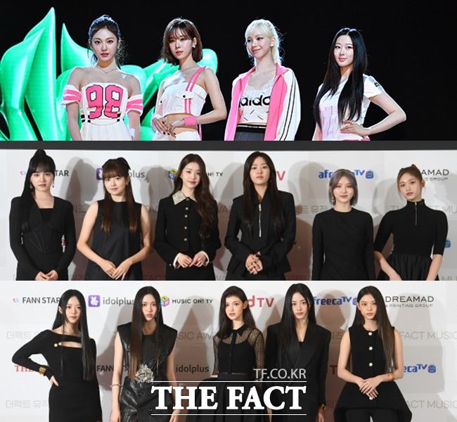 4세대 대표 걸그룹 그룹 에스파, 아이브, 뉴진스(위부터)가 '2023 더팩트 뮤직 어워즈' 무대에 오른다. /더팩트 DB