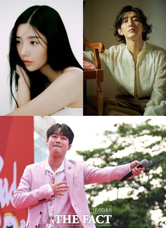 권은비 잔나비 이찬원(왼쪽 위부터 시계방향)이 '2023 더팩트 뮤직 어워즈'에 출연해 다채로운 무대를 꾸민다. /울림엔터테인먼트, 페포니뮤직, 더팩트 DB