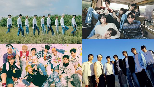 제로베이스원, 보이넥스트도어, 라이즈, 싸이커스(왼쪽 위부터 시계방향)가 '2023 더팩트 뮤직 어워즈'에 참여해 괴물 신인 모습을 보일 예정이다. /WAKEONE, KOZ 엔터테인먼트, SM엔터테인먼트, KQ엔터테인먼트