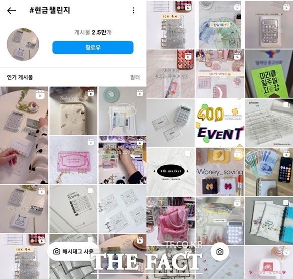 최근 사회관계망서비스(SNS) 인스타그램에는 '현금챌린지' 관련 게시물이 잇달아 올라오고 있다. /인스타그램 캡쳐