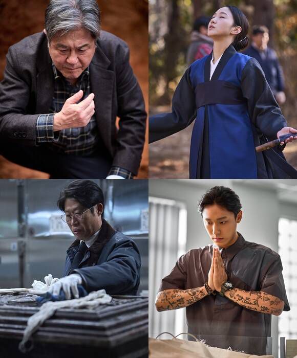 최민식 김고은 이도현 유해진(왼쪽 위부터 시계방향)이 뭉친 '파묘'가 2024년 2월 관객들과 만난다. /㈜쇼박스