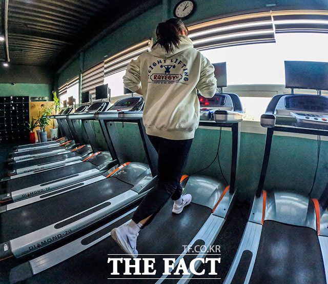 열심히 훈련 중인 김다영 선수. /괴산=김세정 기자