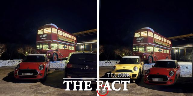 갤럭시S24 시리즈는 사진 편집 기능에도 AI를 적용했다. '생성형 편집' 기능을 활용하면 피사체를 옮기고, 삭제하는 것뿐만 아니라 자연스럽게 이미지를 추가하는 것도 가능하다. 왼쪽 갤럭시S24 울트라 모델로 촬영한 원본 이미지를 생성형 편집 기능으로 수정하자 오른쪽 결과물이 나왔다. 생성형 편집 과정을 거친 이미지는 왼쪽 하단에 '삼별' 워터마크가 포함돼 가공된 이미지임을 나타낸다. /최문정 기자