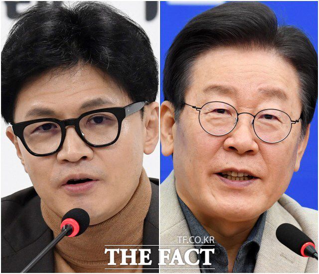 한동훈 국민의힘 비상대책위원장과 이재명 더불어민주당 대표. /남용희 기자