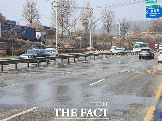 클린로드 시스템 가동 중인 도로. /의왕시