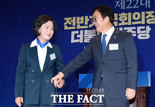 제22대 전반기 국회를 이끌 국회의장 후보에 예상을 뒤집고 5선의 우원식 의원이 선출됐다. /이새롬 기자