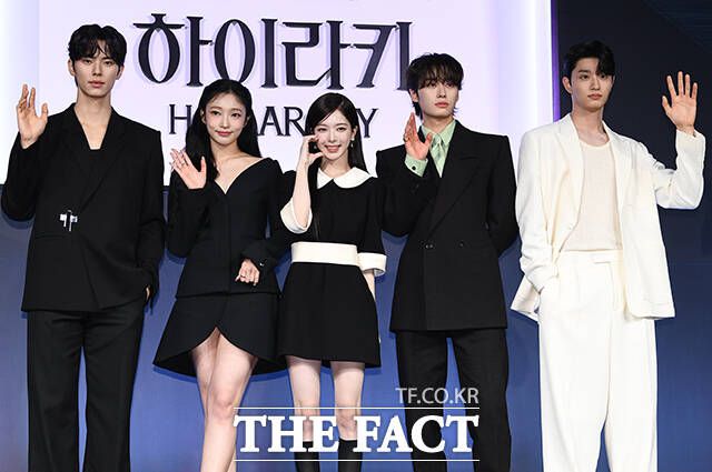 배우 이채민과 지혜원 노정의 이원정 김재원(왼쪽부터)이 '하이라키'를 통해 새로운 학원물을 보여줄 예정이다. /서예원 기자