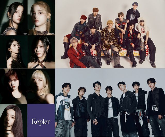 케플러 엔싸인 넥스지(왼쪽부터 시계 방향)가 '2024 더팩트 뮤직 어워즈'에서만 볼 수 있는 특별 무대를 준비하고 있다. /웨이크원·스윙엔터(케플러), nCH엔터(엔싸인), JYP엔터(넥스지)