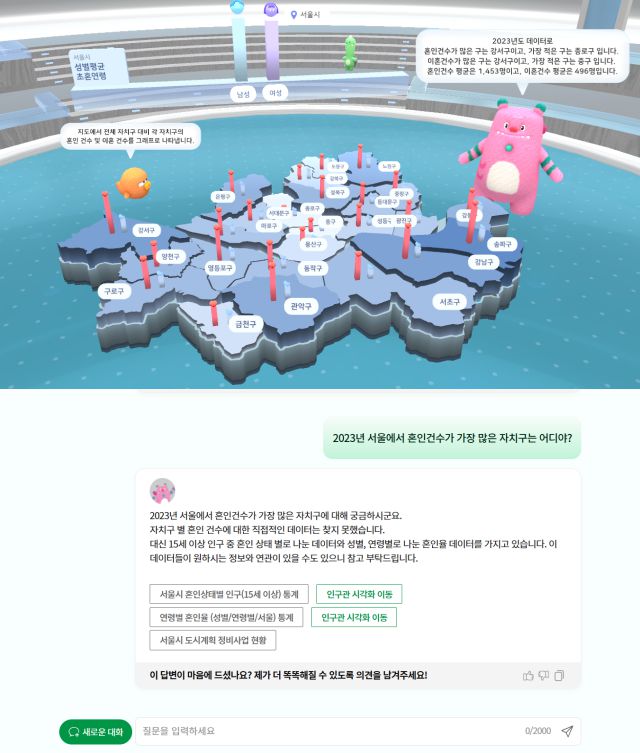 서울시는 향후 AI챗봇의 기능을 개선해나가겠다는 입장이다. /서울데이터허브 캡처