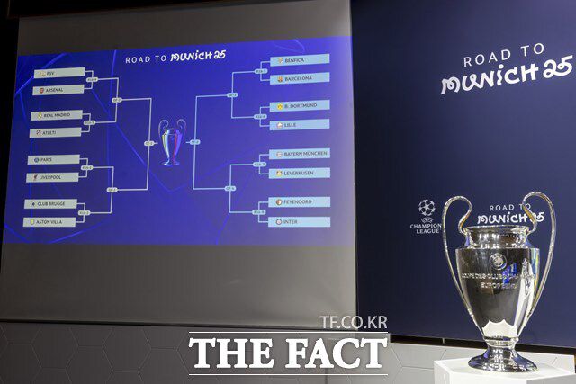21일 스위스 니옹 UEFA 본부에서 진행된 2024~2025 UCL 16강 조추첨식./니옹=AP.뉴시스