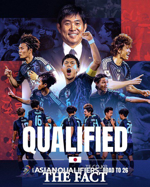 일본의 세계 첫 2026 월드컵 본선 티켓 획득을 축하하는 AFC SNS.