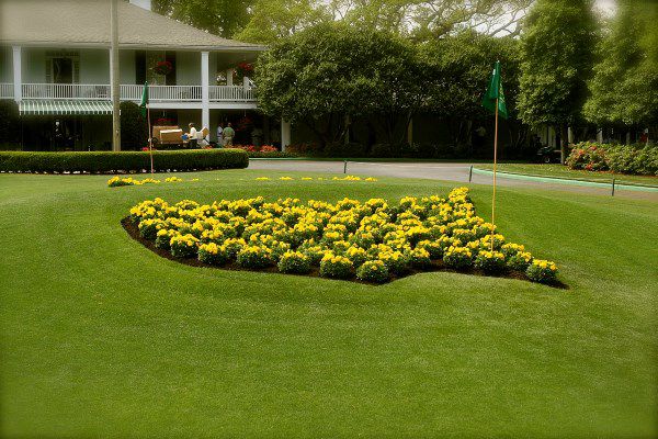 마스터스가 열리는 오거스타 내셔널GC에 조성된 마스터스 토너먼트의 로고 화단. 이곳이 갤러리들이 기념사진을 찍은 핫스팟이다. / 마스터스 홈페이지