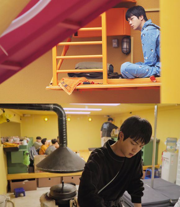 진이 '대환장 기안장'에서 숙박객들을 위해 요리 청소 보수 등을 마다하지 않는 직원으로 성실하게 임하고 있다. /넷플릭스