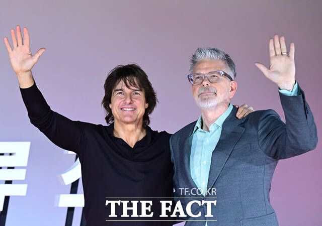 12번째 한국을 찾은 톰 크루즈(왼쪽)는 "한국은 어메이징하고 아름다운 나라다. 늘 따뜻한 환대를 해주셔서 감사하다"고 말문을 열었다. /이새롬 기자