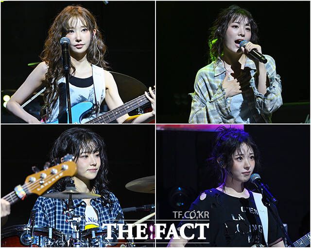 그룹 QWER(큐더블유이알)의 마젠타와 시연, 히나, 쵸단(왼쪽 위부터 시계방향으로)이 미니 3집 '난 네 편이야, 온 세상이 불협일지라도'로 컴백했다. 이번 앨범을 통해 공감도 얻고 위로도 전하고 싶다는 바람이다. /서예원 기자