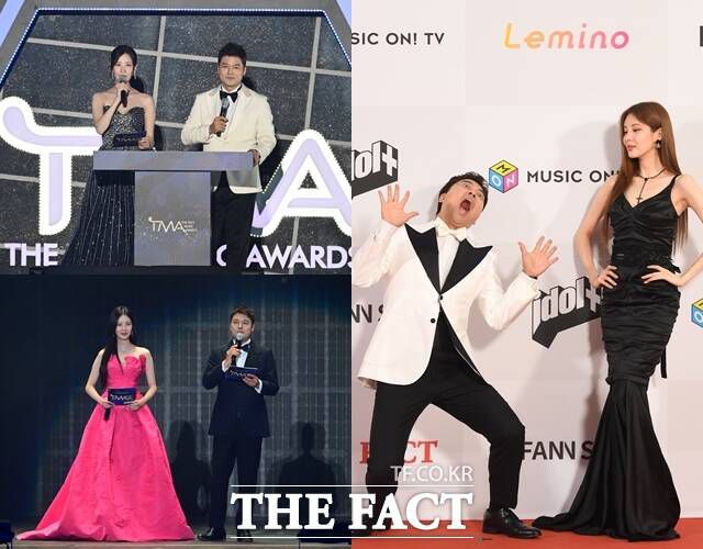 전현무와 서현은 2018년을 시작으로 2019년, 2020년, 2022년, 2023년, 2024년 그리고 올해까지 일곱 차례 공동 MC로 '더팩트 뮤직 어워즈'를 이끌게 됐다. /더팩트 DB