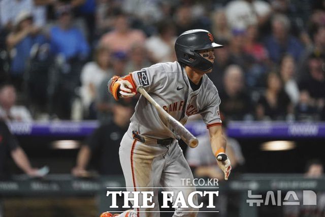 이정후는 15일(한국시간) 다저스전에서 볼넷 하나를 골라 냈을 뿐 4타수 무안타로 부진했다. /뉴시스