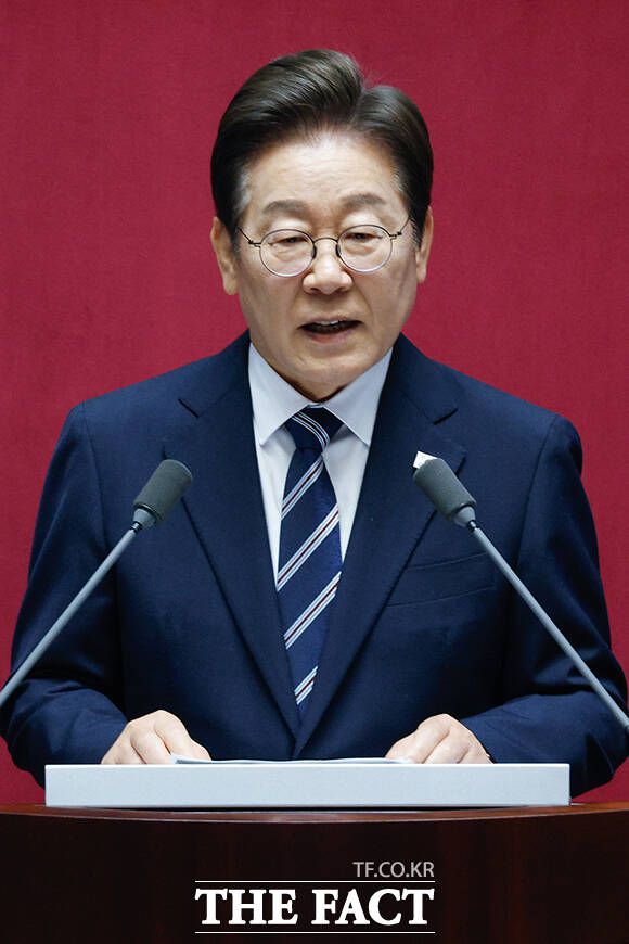 시정연설 하는 이재명 대통령.