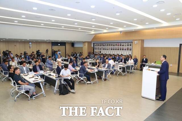 해남군이 민선8기 3주년 언론인 간담회를 개최하고 있다. /해남군