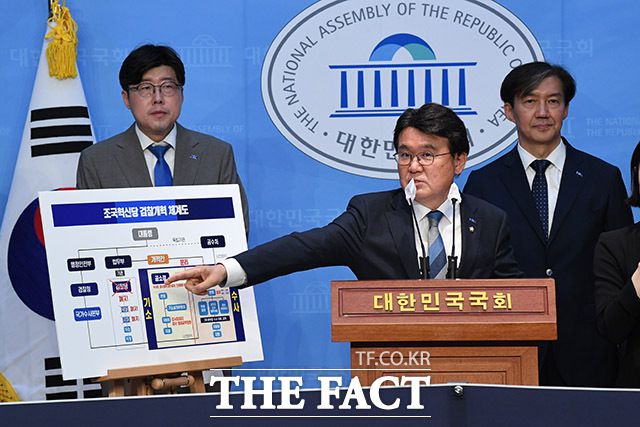 혁신당이 지난해 8월 발의한 검찰개혁 4법도 기본 방향은 유사하지만, 기관 설계와 수사권 조정 방식에서 차이를 보인다. /남윤호 기자