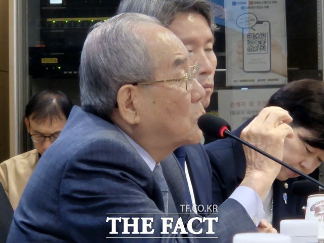 임동원 전 통일부 장관은 지난 7일 초청 강연에서 이재명 정부가 김대중 정부와 문재인 정부의 대북 유화 정책을 계승해야 한다고 주장했다. /국회=송호영 기자