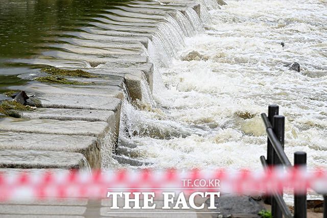 기상청은 17일까지 중부와 전라권을 중심으로 돌풍과 천둥·번개를 동반한 시간당 30~50㎜의 배우 강하고 많은 비가 내리는 곳이 있을 것으로 내다봤다. /서예원 기자