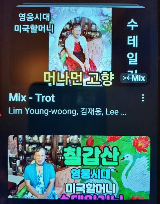 "임영웅은 하나님이 주신 선물이에요." 수 테일러는 팔순이 훌쩍 넘은 나이에도 임영웅의 애창곡들을 직접 불러 유튜브에 올리는 등 음악에 대한 열정을 쏟아붓고 있다. /유튜브 캡처