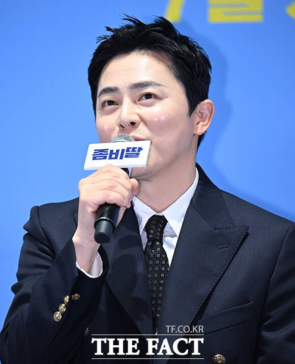 좀비가 되어버린 딸을 세상으로부터 지켜내기 위해 고군분투하는 아빠 정환 역을 맡은 조정석은 "앞으로 이보다 더 잘 어울리는 작품을 만날 수 있을까라는 생각이 든다"고 말했다. /박헌우 기자