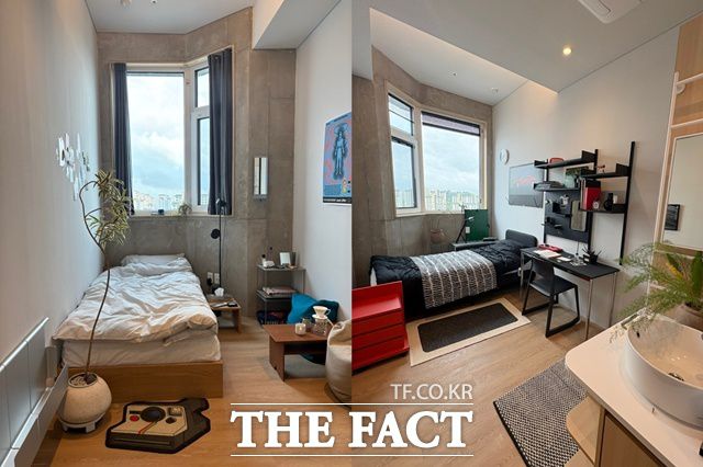 전용 공간은 다인실인 '컴팩트 타입', '커뮤니티 타입', '스튜디오 타입'과 1인실인 '알파 타입' 네 종류다. 사진은 컴팩트 타입과 스튜디오 타입의 개인 방이다. /공미나 기자