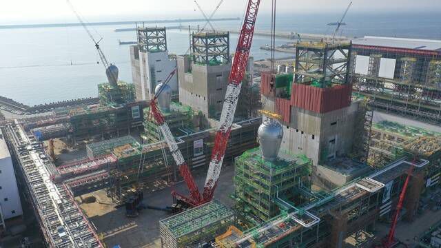 현대엔지니어링이 '샤힌 프로젝트 패키지-2' 현장에서 리액터 3기 설치를 완료했다. /현대엔지니어링