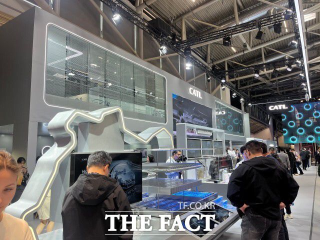 8일(현지시간) 독일 뮌헨 IAA 모빌리티 2025 중국 CATL 부스. /최의종 기자