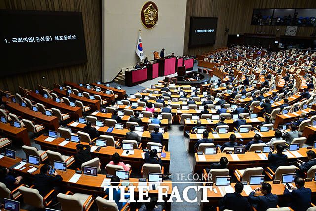 '국회의원(권성동)에 대한 체포동의안'이 상정되고 있다.