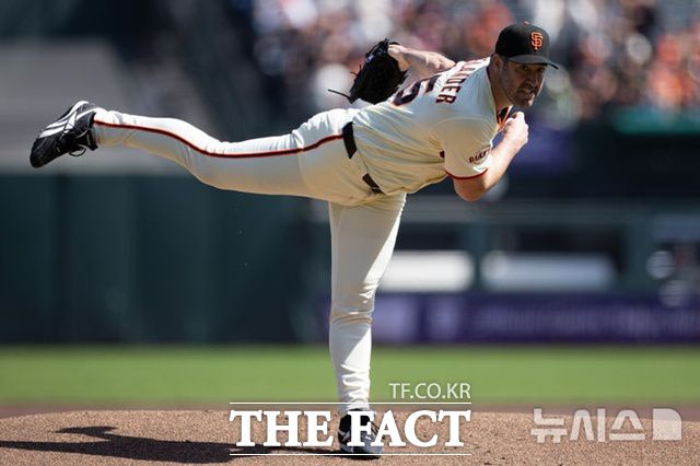 샌프란시스코 저스틴 벌랜더가 28일(한국시간) 콜로라도전에서 6이닝 5피안타 2실점으로 호투해 시즌 4승째를 올렸다. /샌프란시스코=AP.뉴시스