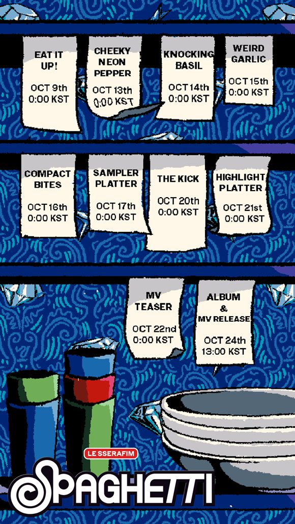 르세라핌의 첫 싱글 'SPAGHETTI' 타임테이블이 공개됐다. /쏘스뮤직