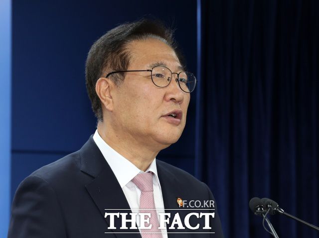 박성재 법무부 장관이 지난 9일 오전 서울 종로구 정부서울청사에서 채 상병 특검법 재의요구 관련 브리핑을 하고 있다. /뉴시스