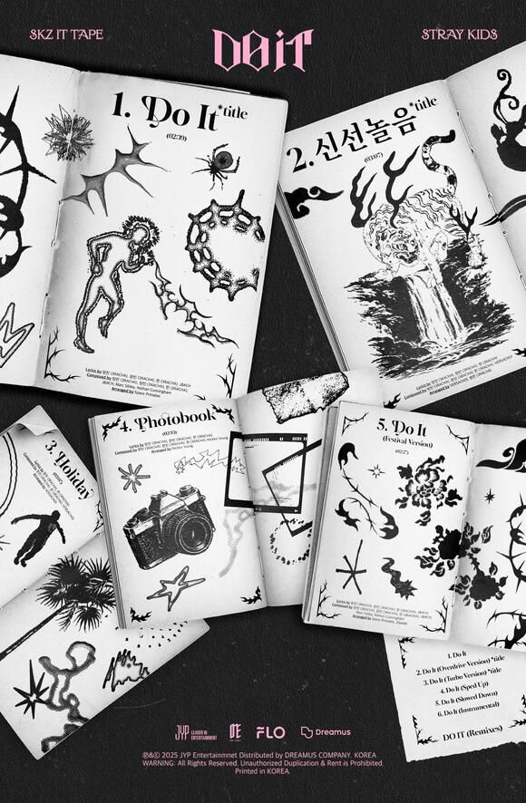스트레이 키즈의 새 앨범 'SKZ IT TAPE DO IT'에는 더블 타이틀곡 'Do It'과 '신선놀음'을 비롯해 5개 트랙이 수록된다./JYP엔터테인먼트