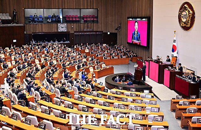 이재명 대통령 시정연설 보이콧한 국민의힘 의원들.