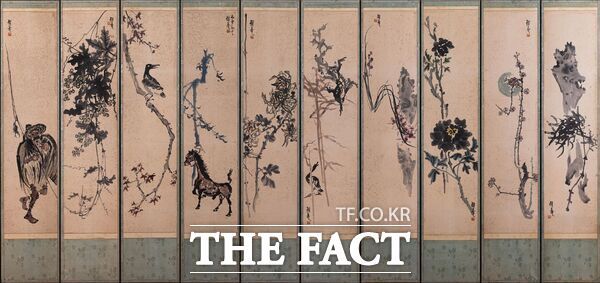 고암 이응노 화백의 ‘이응노 10폭 병풍’ 작품. /대전시