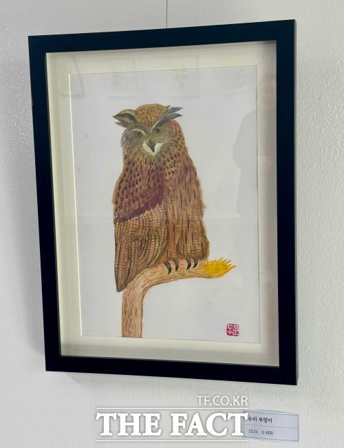 이동문 작가 전시 작품 '수리부엉이'. /안양시