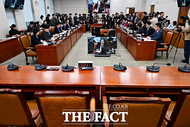 안건 없이 진행된 법사위 전체회의.  /국회=배정한 기자