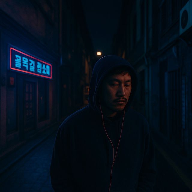 생성형 AI를 사용해 솔 힙합 곡 '골목길 랩소디'를 만들었다. 사진은 챗 GPT로 만든 재킷 사진. /정병근 기자