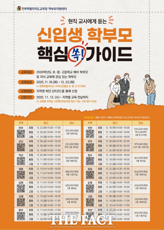 2026학년도 예비 학부모 교육 포스터. /전북도교육청